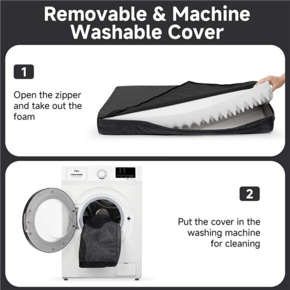 Orthopedic Large Dog Bed, Deluxe Pet Bed Crates, Waterproof 35" x 22", Black - Picture 4 of 6